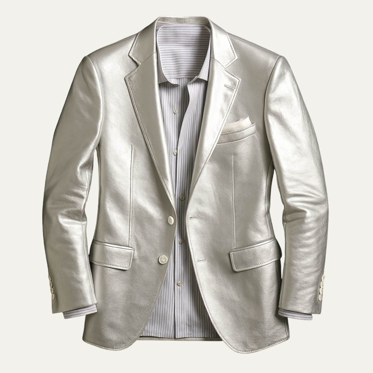 The Monaco Men’s Silver Metallic Blazer – Luxury Party &amp; Dinner Jacket - Wedding Guest