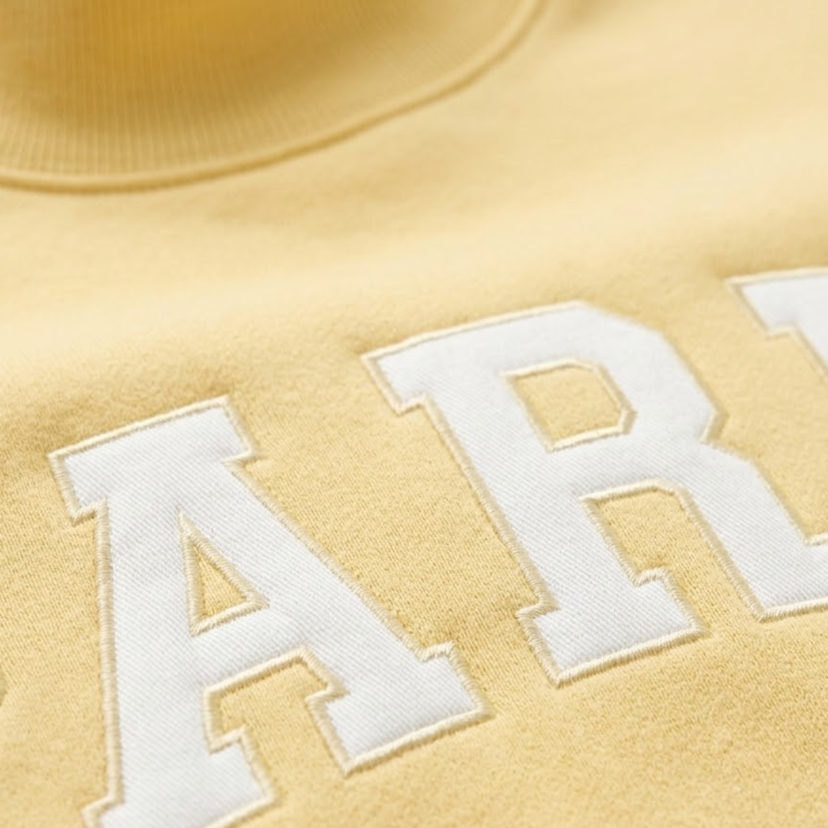 Varsity Sweatshirt with Embroidered Letters - Yellow