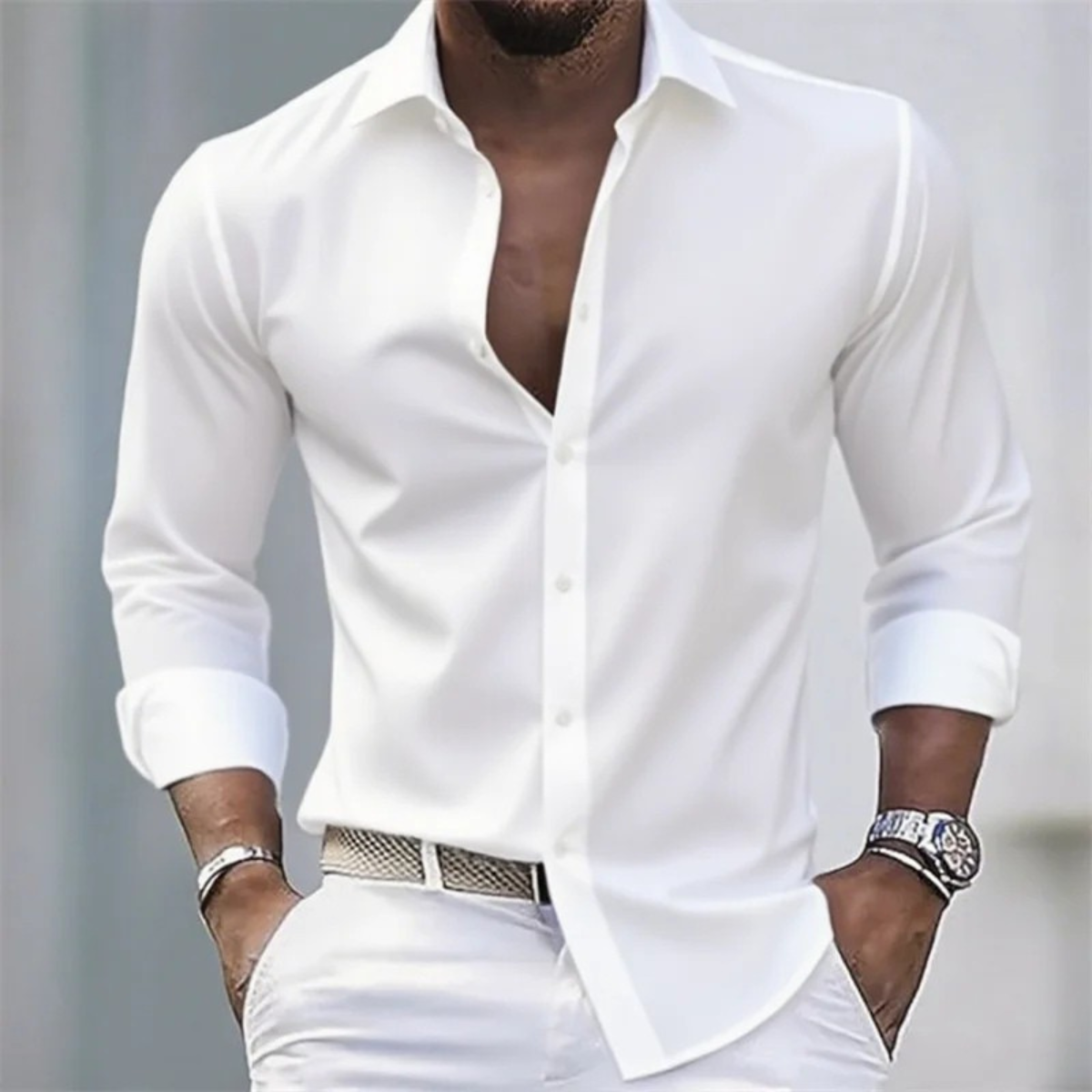 The Ostrava Men’s Slim Fit Business Stretch Dress Shirt