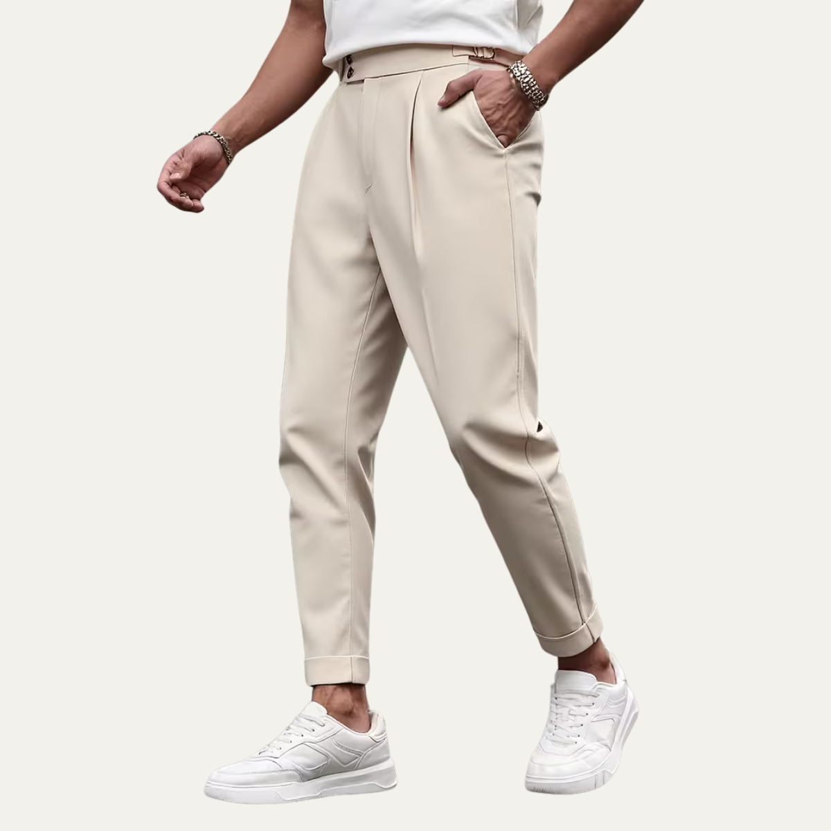The Dromana Men’s Tailored Smart Slim Fit Pleated Dress Pants