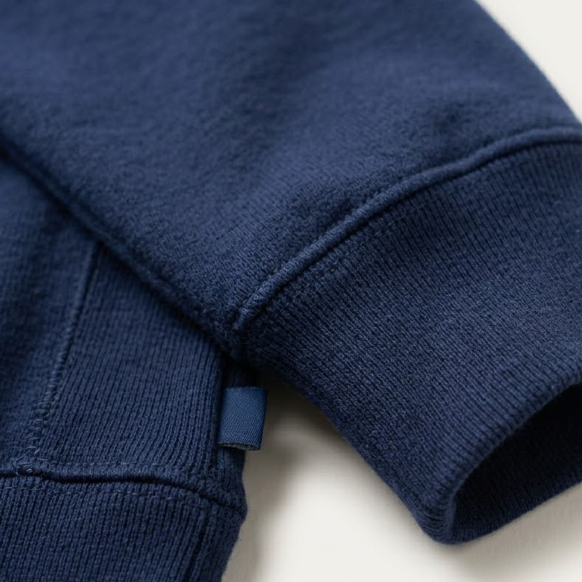Varsity Sweatshirt with Embroidered Letters - Navy Blue