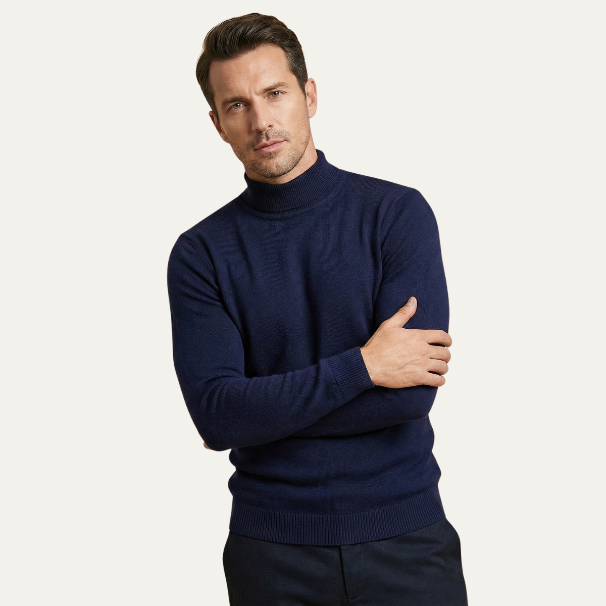 The Caernarfon Men's Slim Fit Turtleneck Casual Sweater
