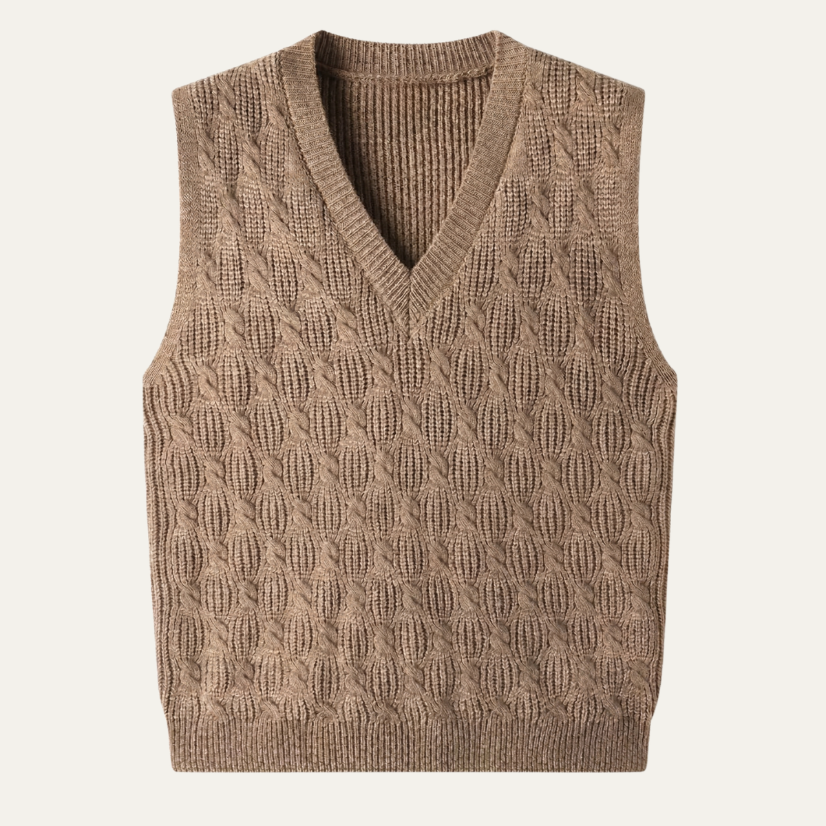 The Alberobello Men’s Warm Textured Knitted V Neck Vest