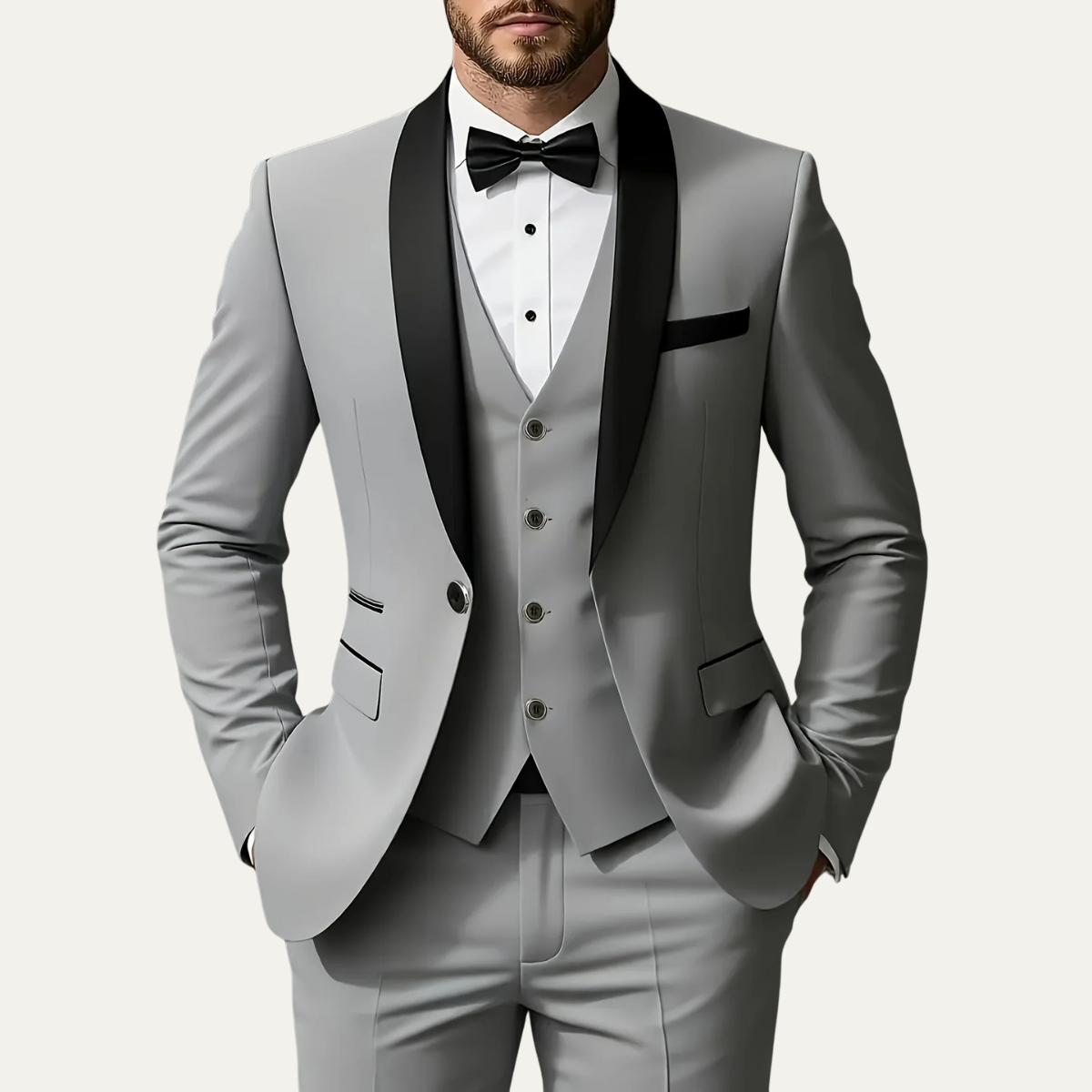 The Alba Men’s Classic 3 Piece Suit Set – Blazer Vest and Pants Formal Suit