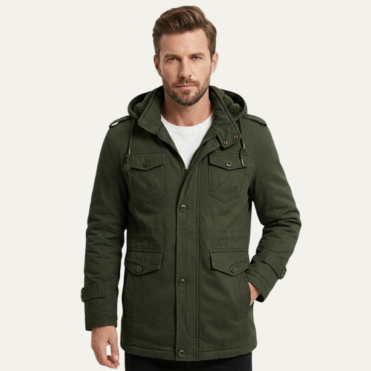 The Oakfield Men’s Warm Fleece Lined Hooded Winter Parka Jacket
