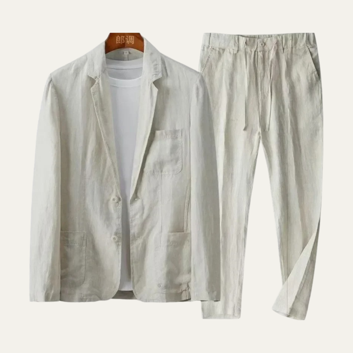The Treviso Men’s Lightweight Linen Blazer and Pants Set – Casual Two Piece Suit