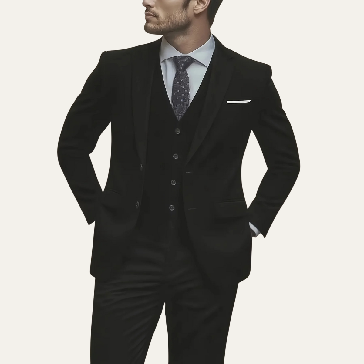 The Barbaresco Men’s Elegant 3 Piece Suit Set – Blazer Vest and Pants Formal Suit