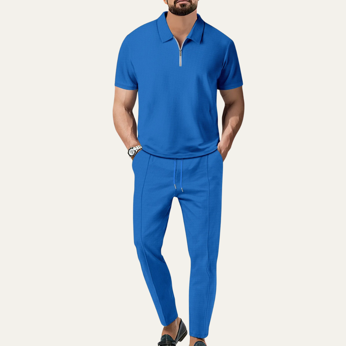 The Thornwood Men’s Casual Lounge Short Sleeve Top & Pants Set