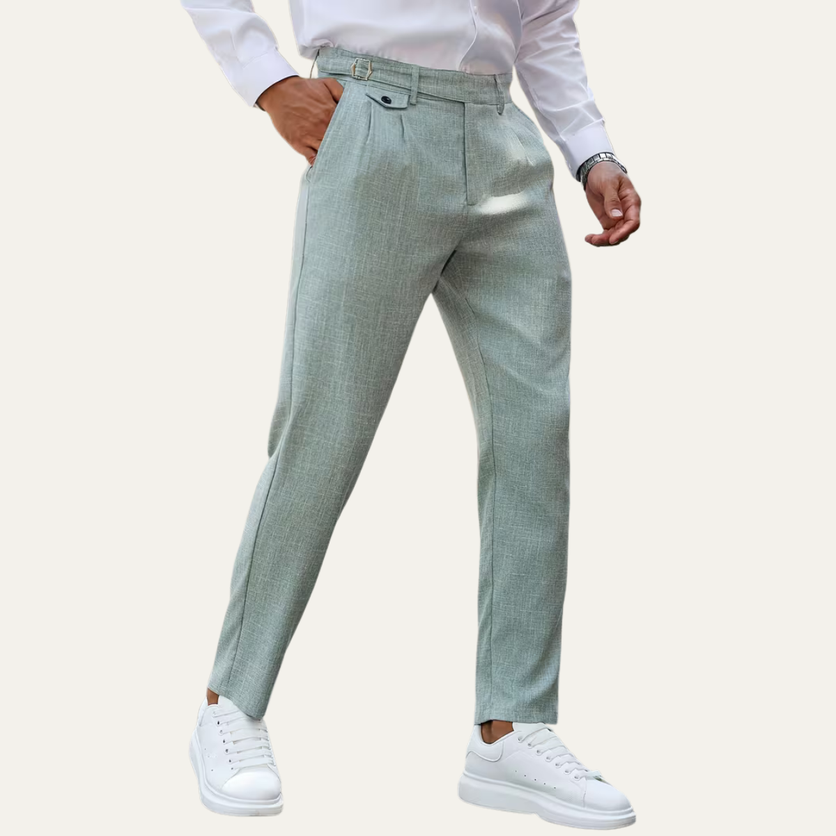 The Brisbane Men’s Tailored Casual Dress Pants with Pleated Details