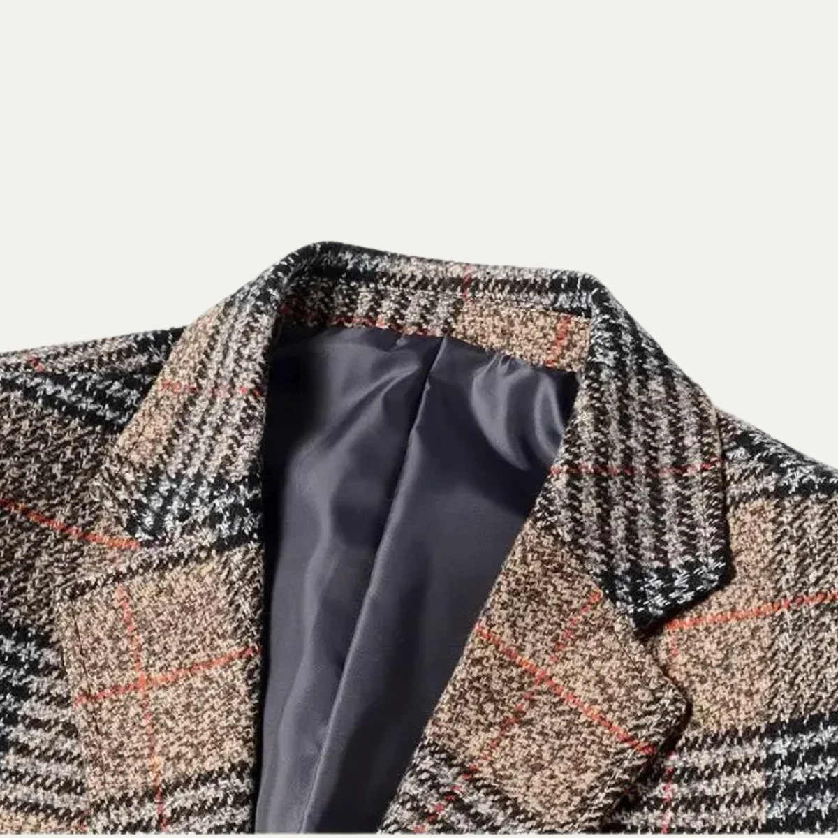 The Monopoli Men’s Slim Fit Check Plaid Tweed Blazer Suit - Wedding Guest