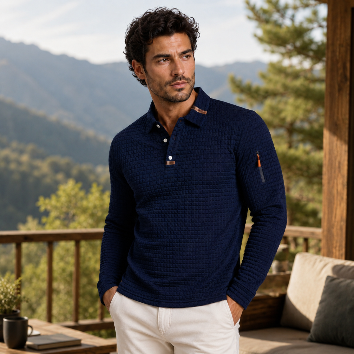 The Avellino Men’s Quick Dry Long Sleeve Trendy Polo Shirt