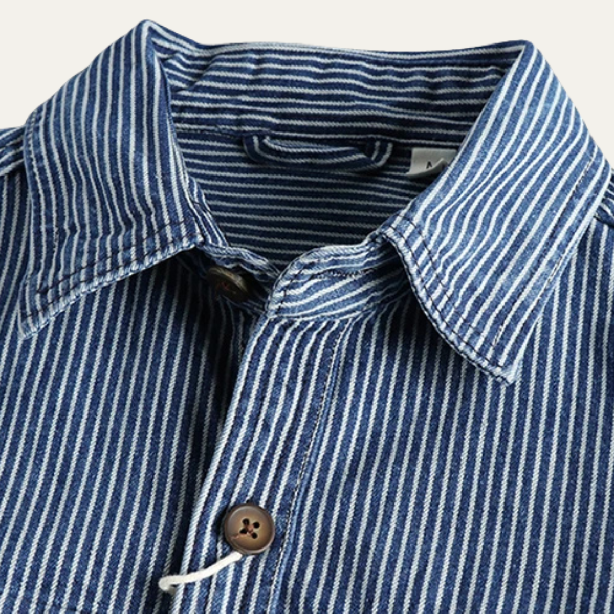 The Ridgepark Men’s Casual Vintage Striped Denim Shirt Jacket