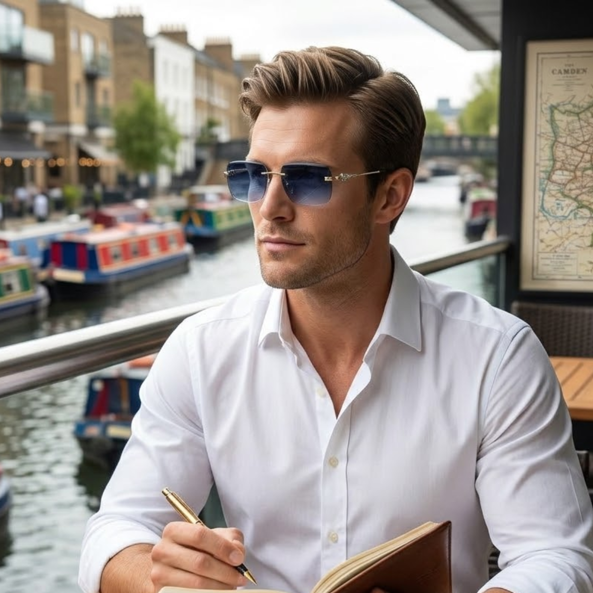The Camden Men's Rimless Gradient Sunglasses