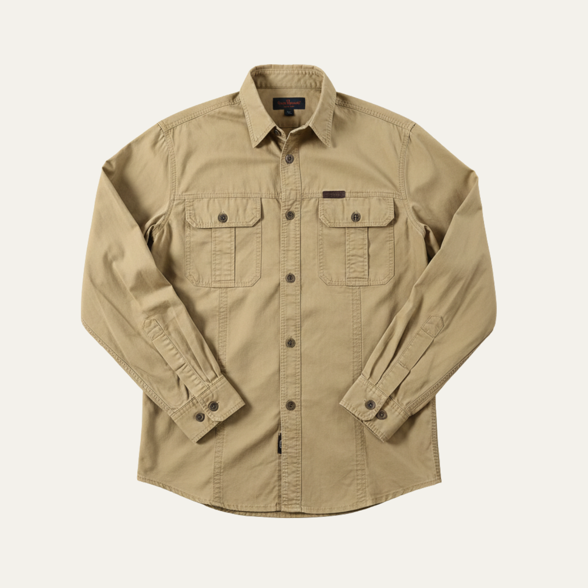 The Ashton Ridge Men’s Solid Color Multi Pocket Cotton Cargo Shirt