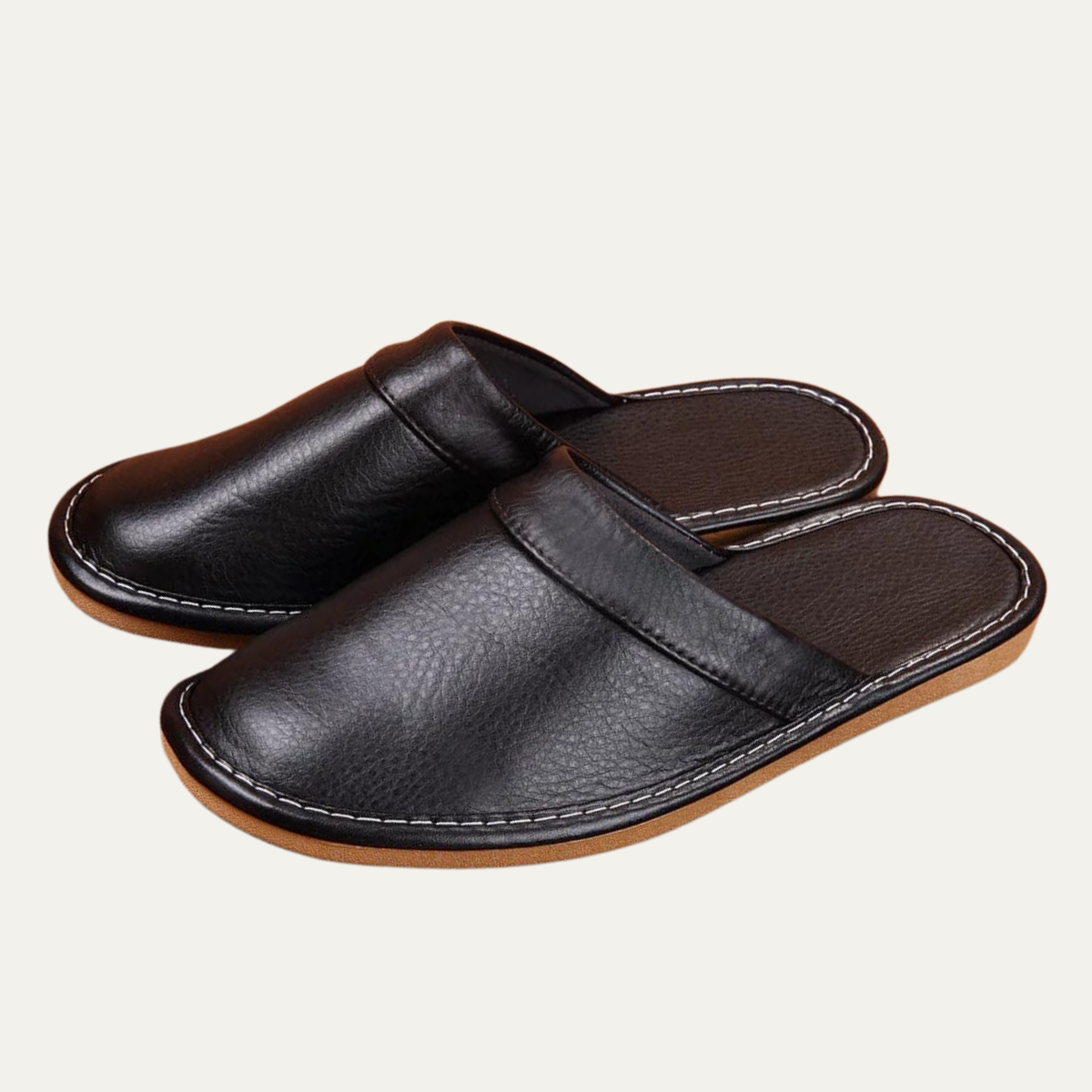 The Lincoln Men's Elegant Leather Mule House Shoes Clogs