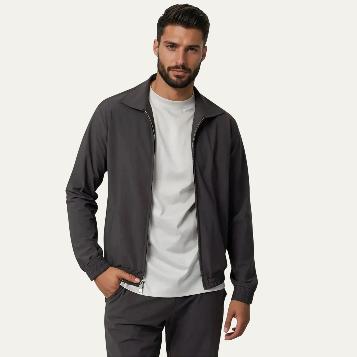 The Platinum Gray Luxury Men’s Modern Co Ord Lounge Wear Set