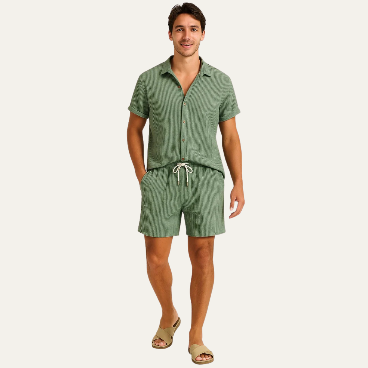 The Montagnana Men's Short Sleeve Shirt and Shorts Set