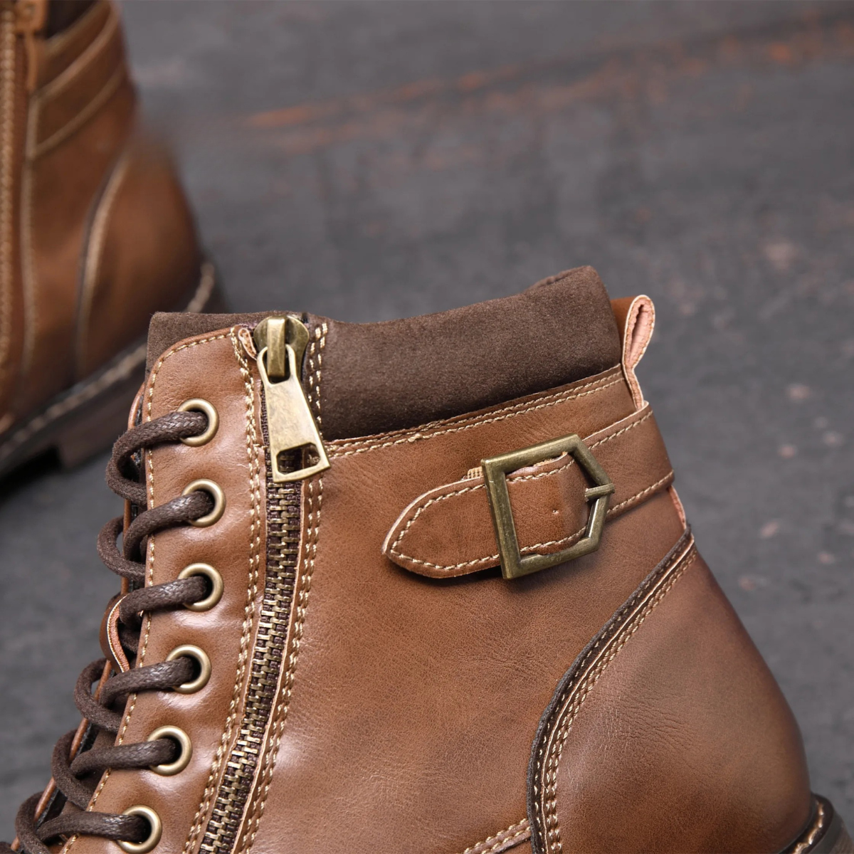 The Brescia Men’s Casual Vintage Leather Ankle Boots