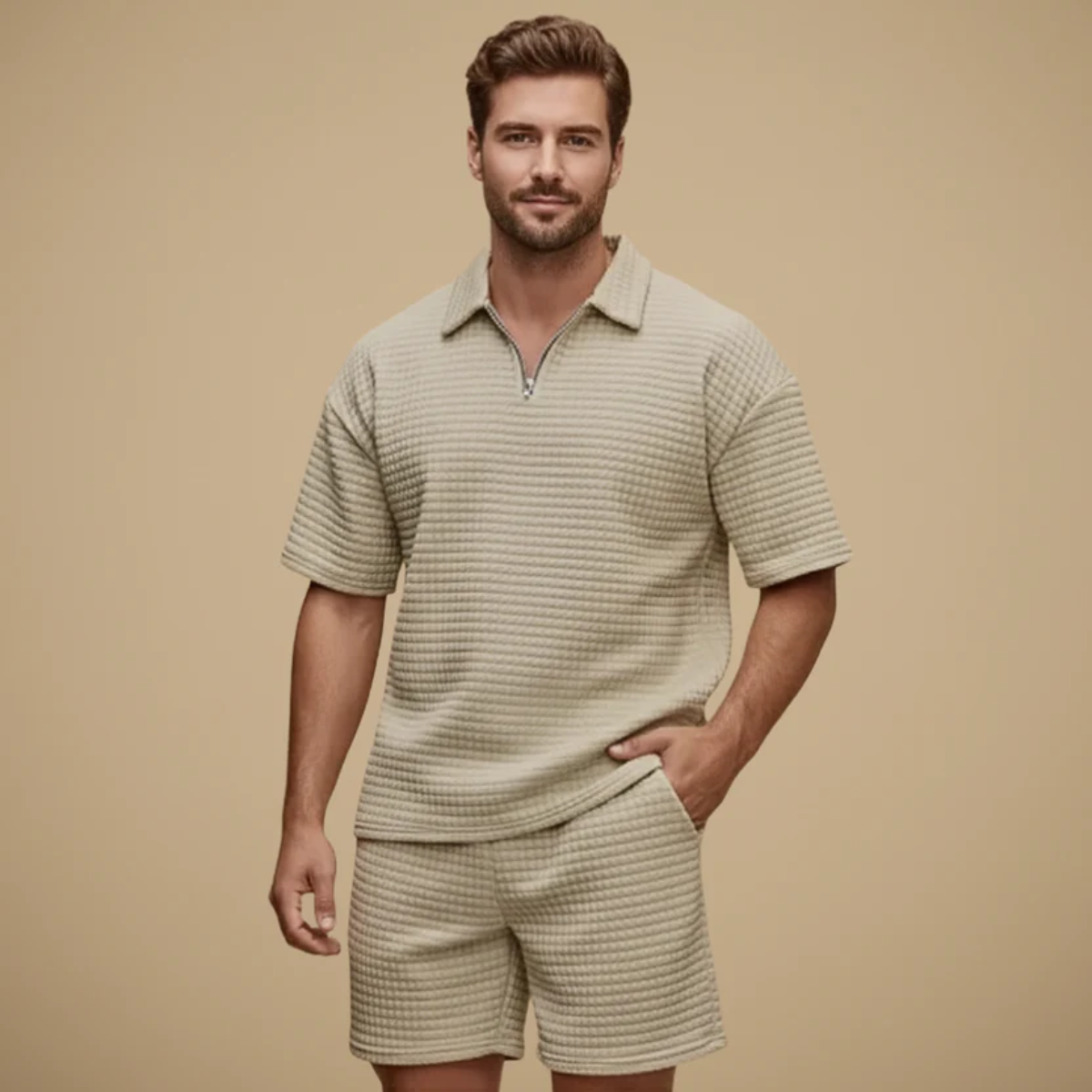 The Novara Men's Polo and Shorts Set