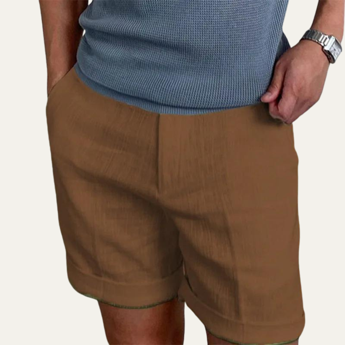 The Coogee Men’s Lightweight Summer Relaxed Fit Linen Shorts