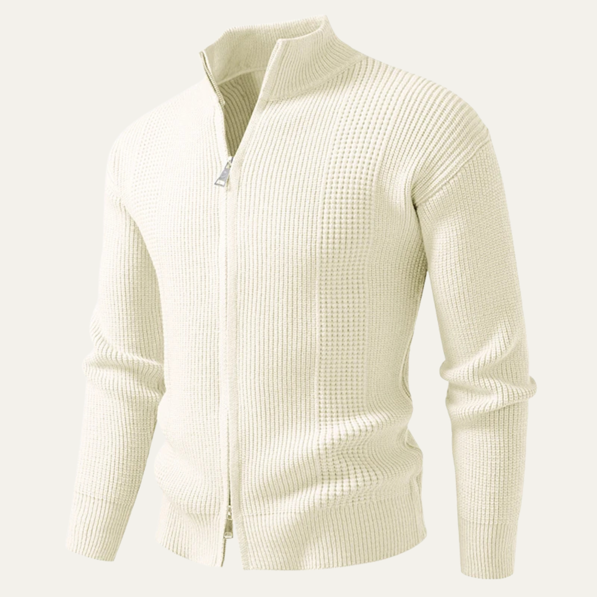 The Cisternino Men’s Smart Casual Ribbed Zip Up Knit Sweater