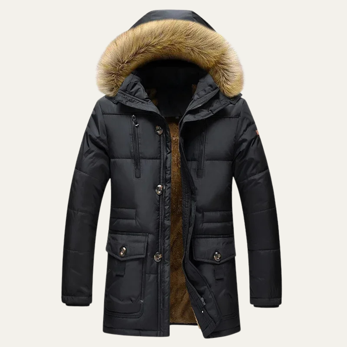 The Glenmoor Men’s Warm Winter Parka Jacket with Fur Hood