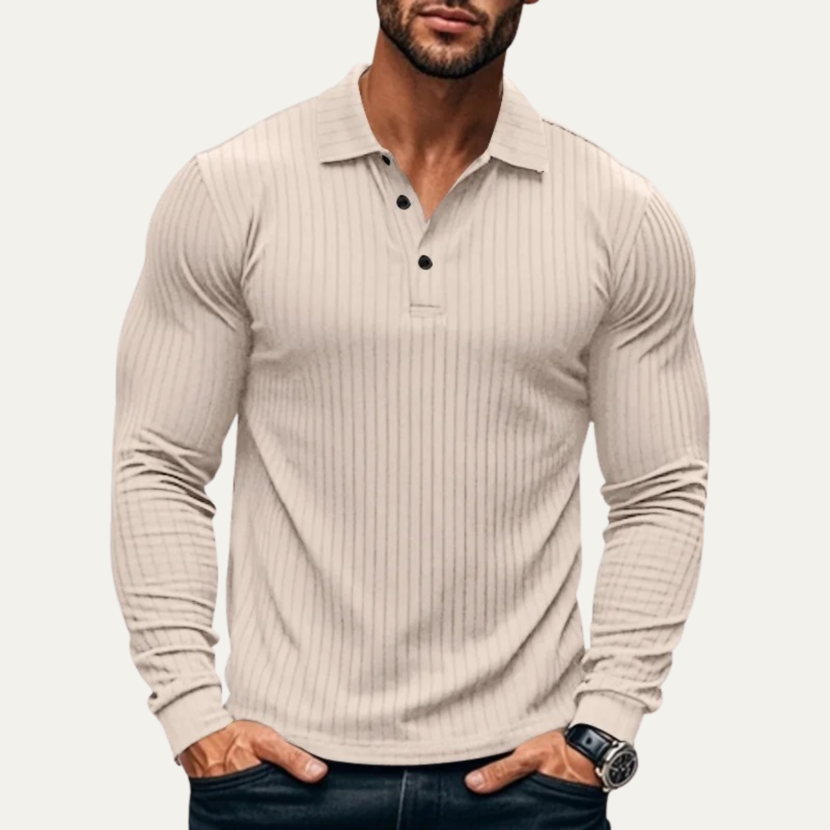 The Sorrento Men’s Ribbed Knitted Polo Shirt