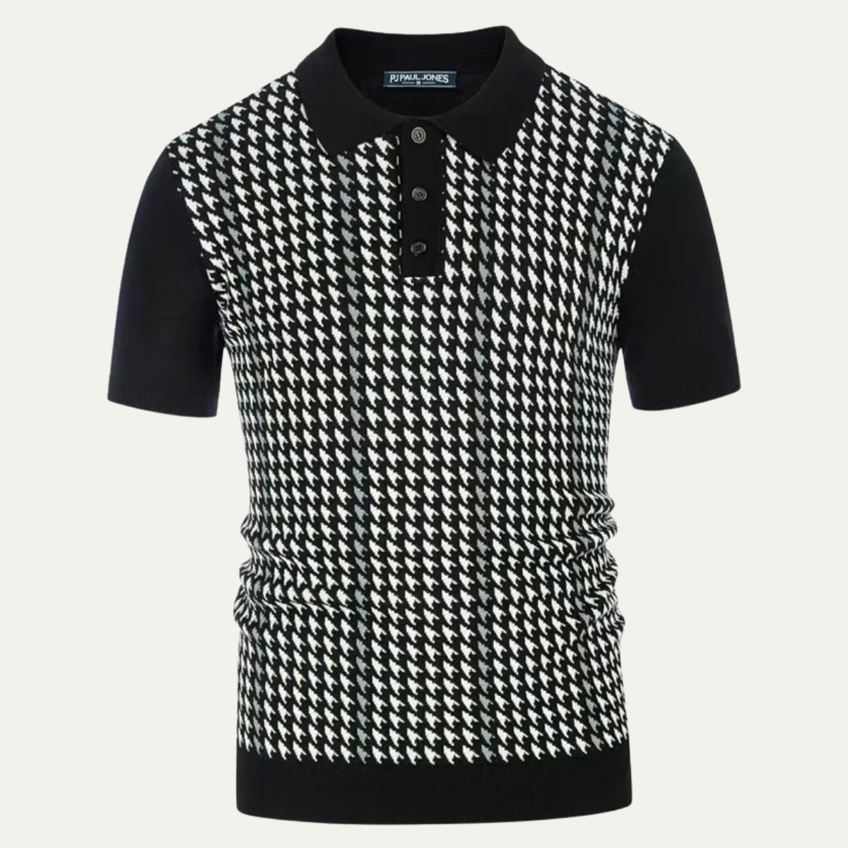 The Amarone Men’s Contrast Pattern Knit Polo Shirt