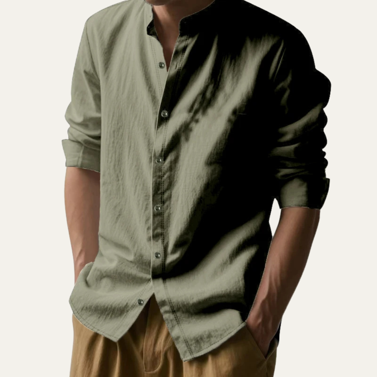 The Aosta Men’s Trendy Cotton Linen Button Down Shirt