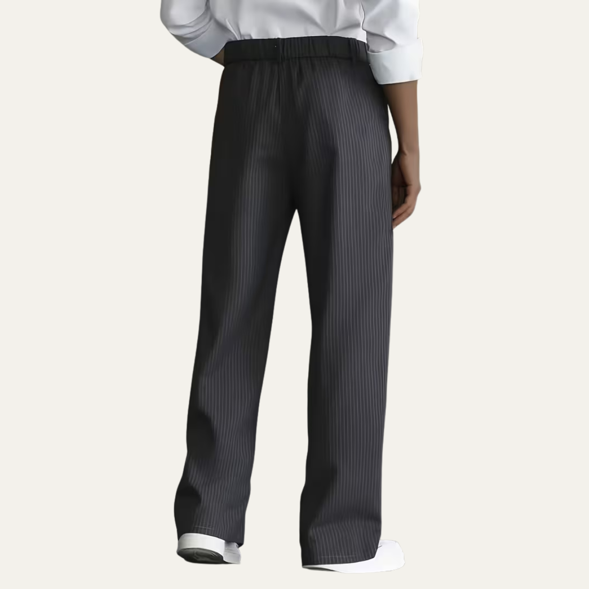 The Glenelg Men’s Wide Leg Tailored Pinstripe Dress Pants with Adjustable Waist