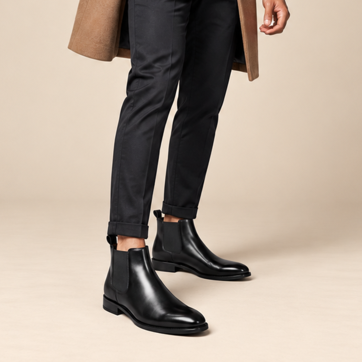 The Hawthorne  Sleek Slip On Ankle Leather Dress Boots