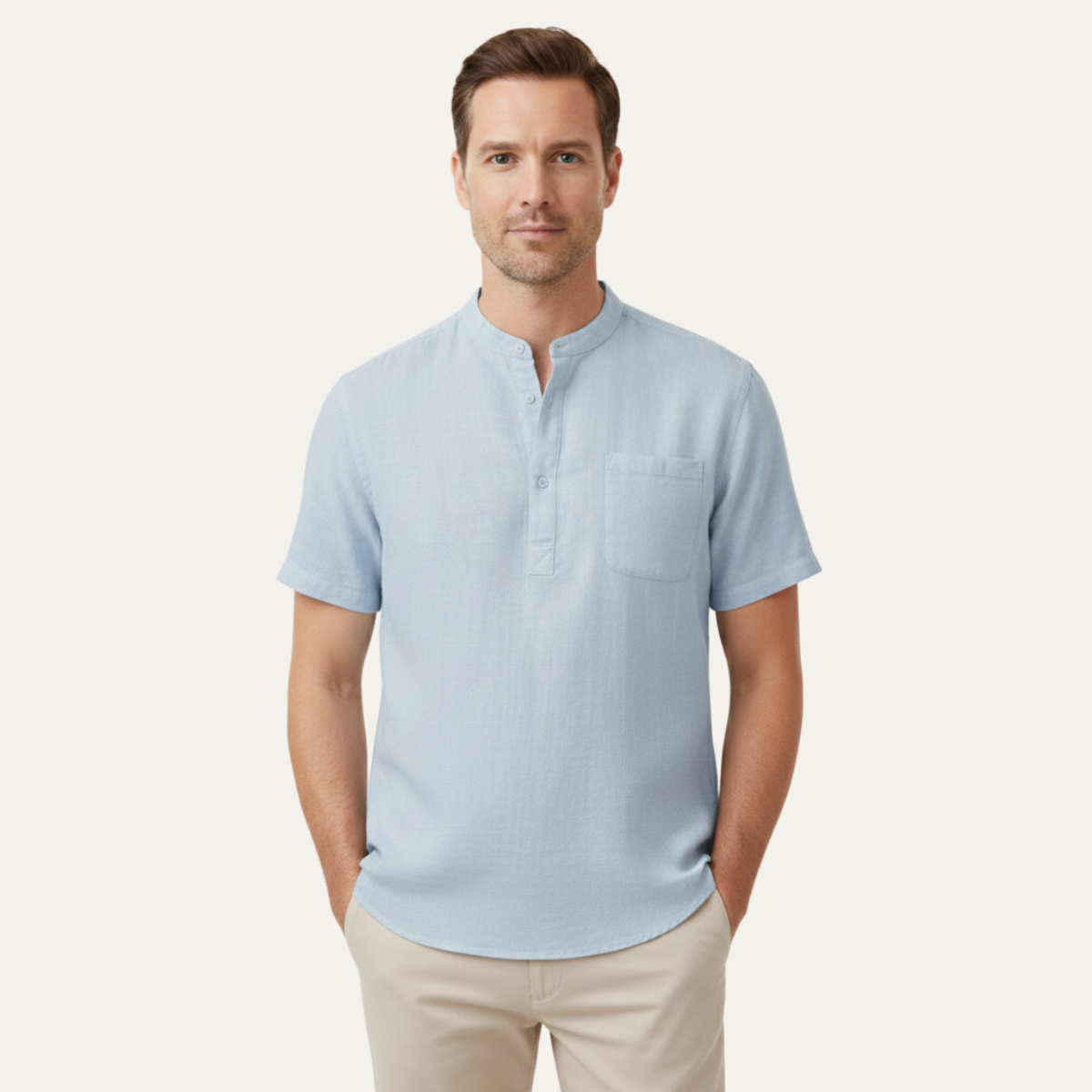 The Sardinia Men’s Casual Linen Henley Summer Shirt