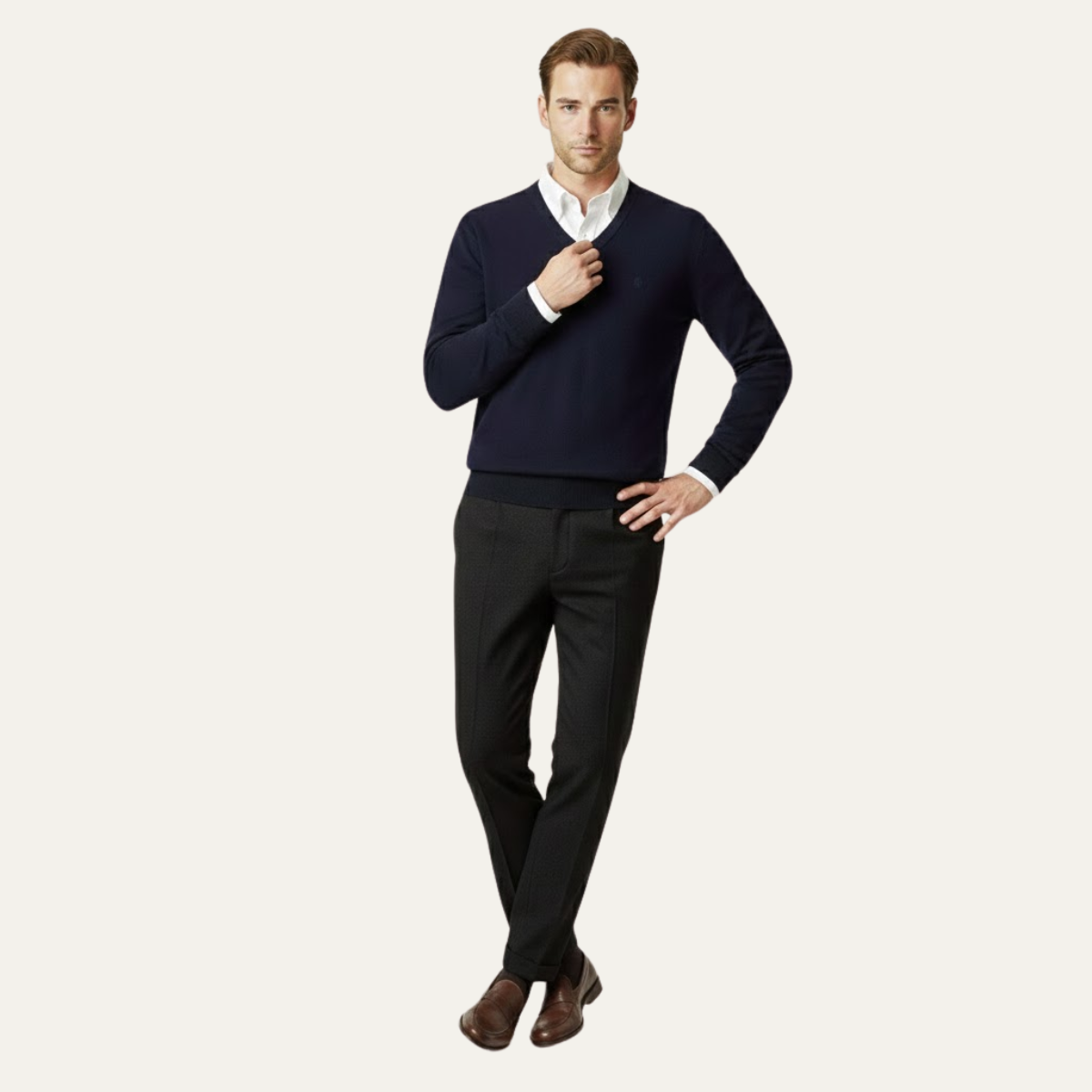 The Hawkington Men’s Vintage Wool Herringbone Straight Leg Pants