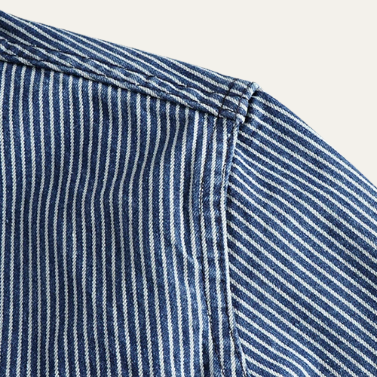 The Ridgepark Men’s Casual Vintage Striped Denim Shirt Jacket