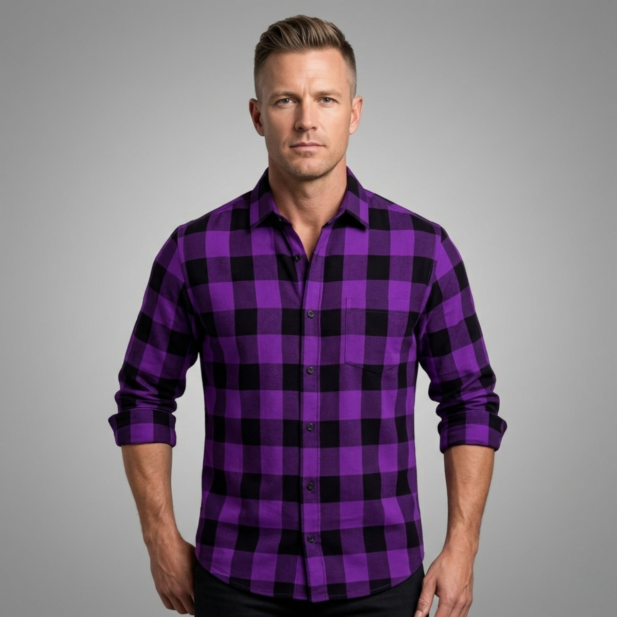 The Desenzano Men’s Trendy Plaid Button-Up Shirt