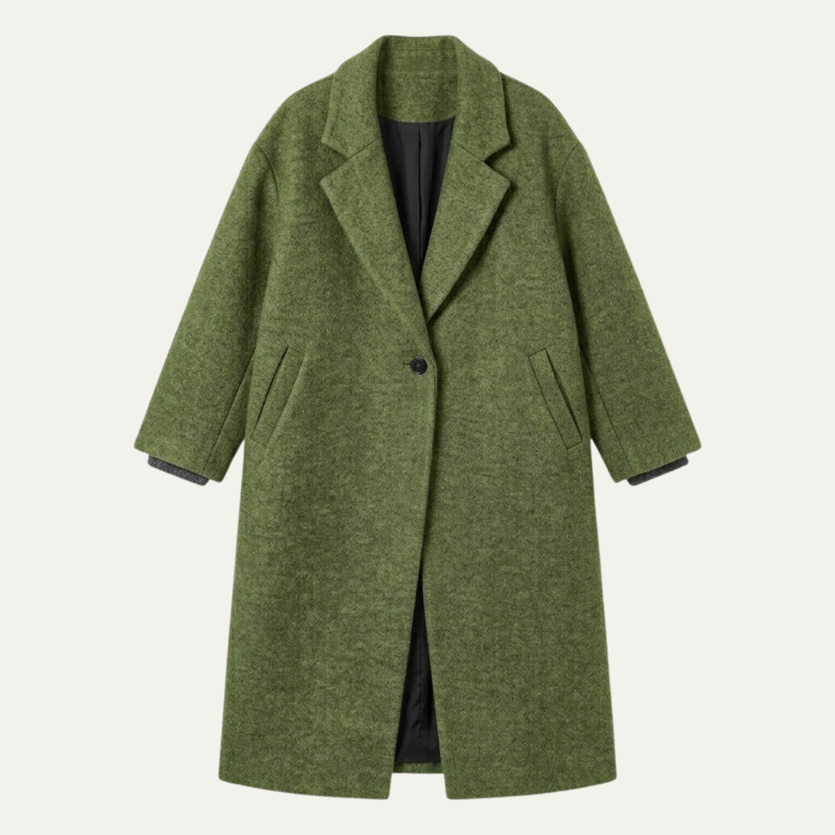 Women's Oversized Wool Blend Coat – Long Single Breasted Winter Overcoat