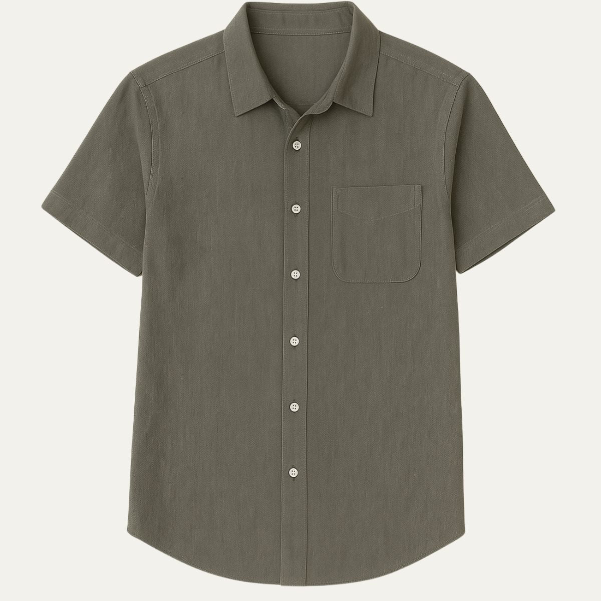 The Monaco Men's Linen Old Money Short-Sleeve White Shirt