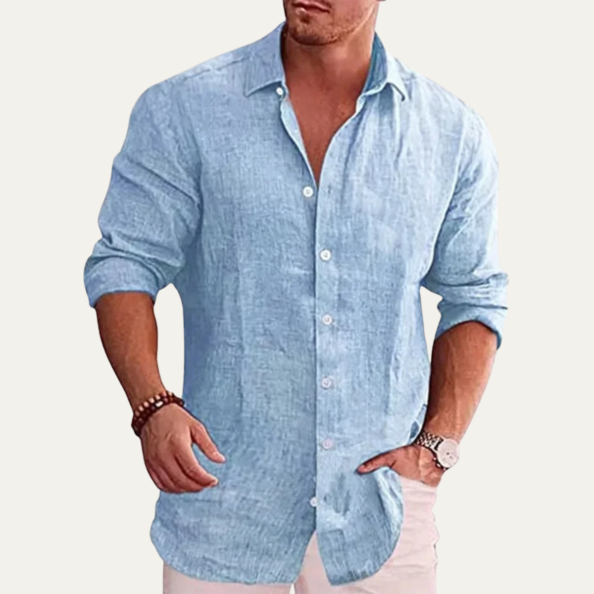 The Orvieto Men’s Cotton Linen Button Down Shirt