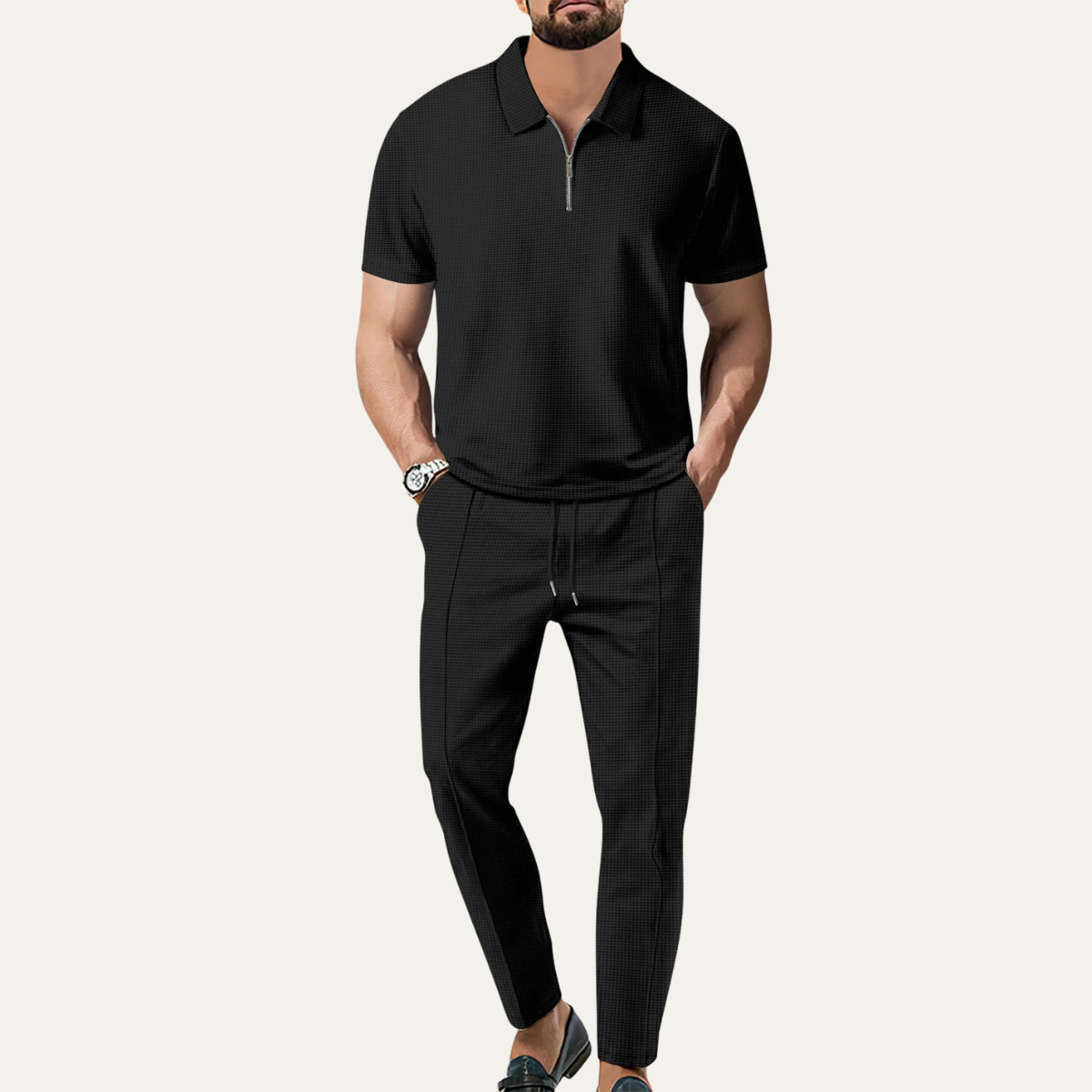 The Thornwood Men’s Casual Lounge Short Sleeve Top & Pants Set