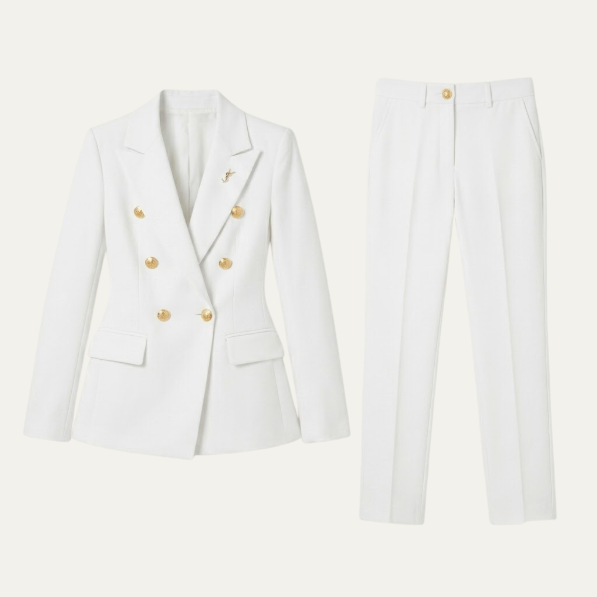 Tailored Blazer & Straight Leg Pant Suit Set