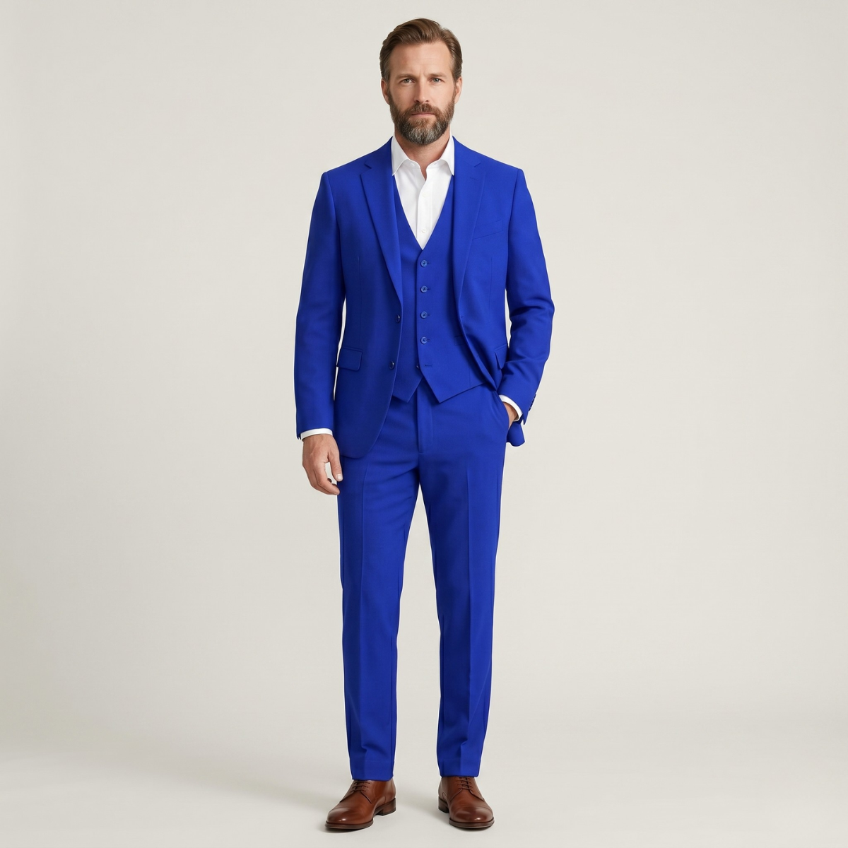 The Carovigno Men’s Business 3 Piece Suit – Slim Fit Jacket Vest Pants