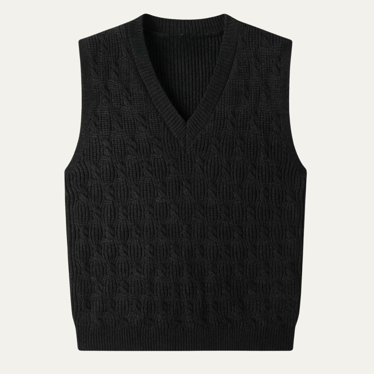 The Alberobello Men’s Warm Textured Knitted V Neck Vest