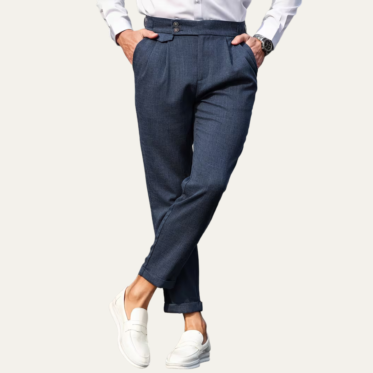 The Hobart Men’s Tailored High Waisted Pleated Dress Pants