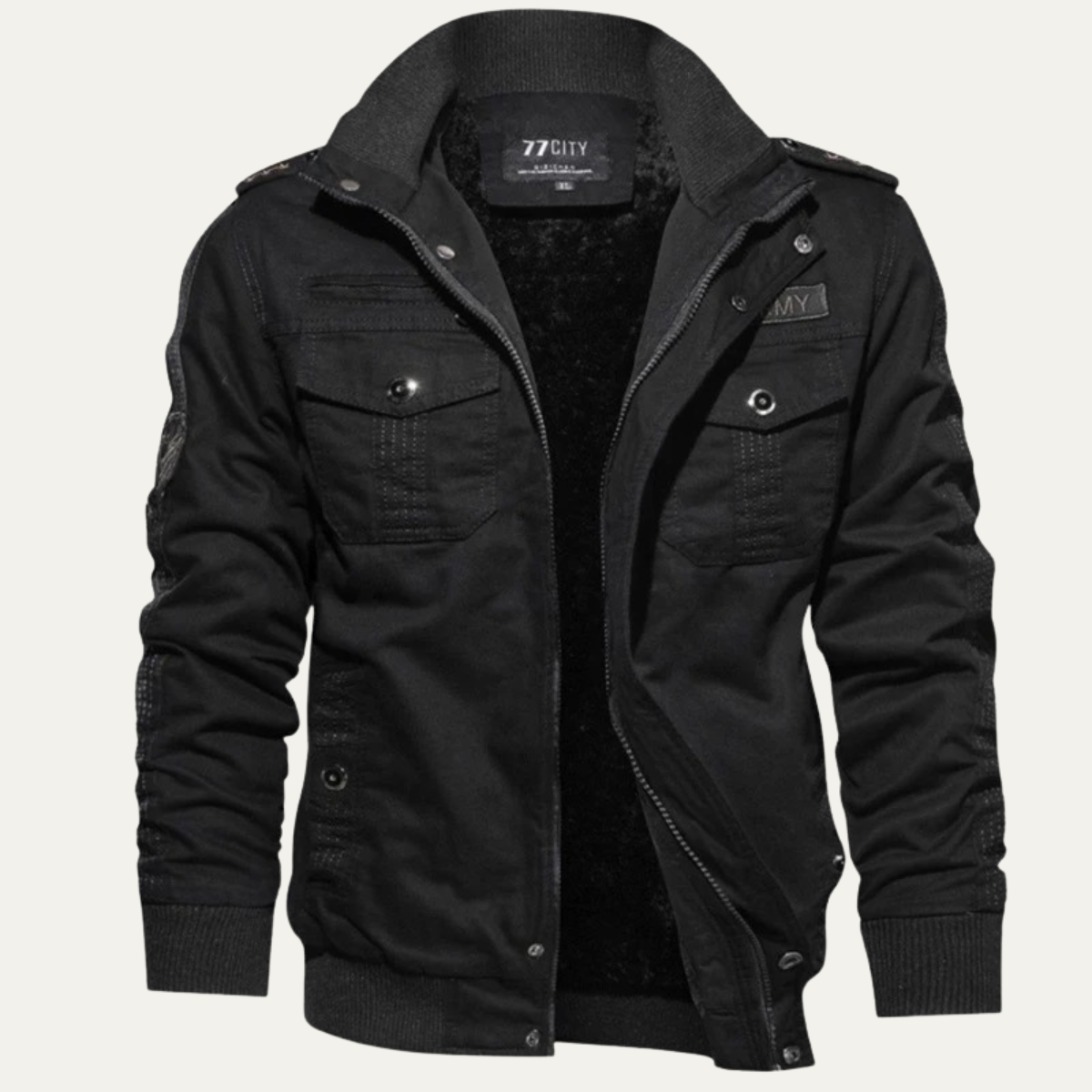 The Foxgate Men’s Thick Plush Lined Windproof Bomber Jacket