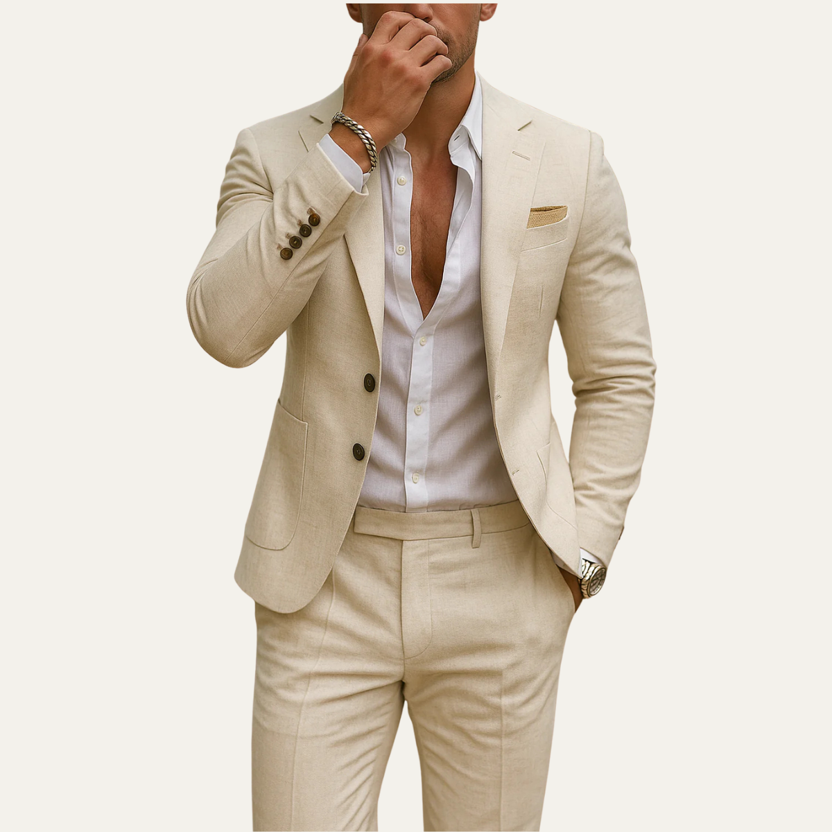The Sheffield Men’s Slim Fit Set – Two Piece Business Wedding Suit