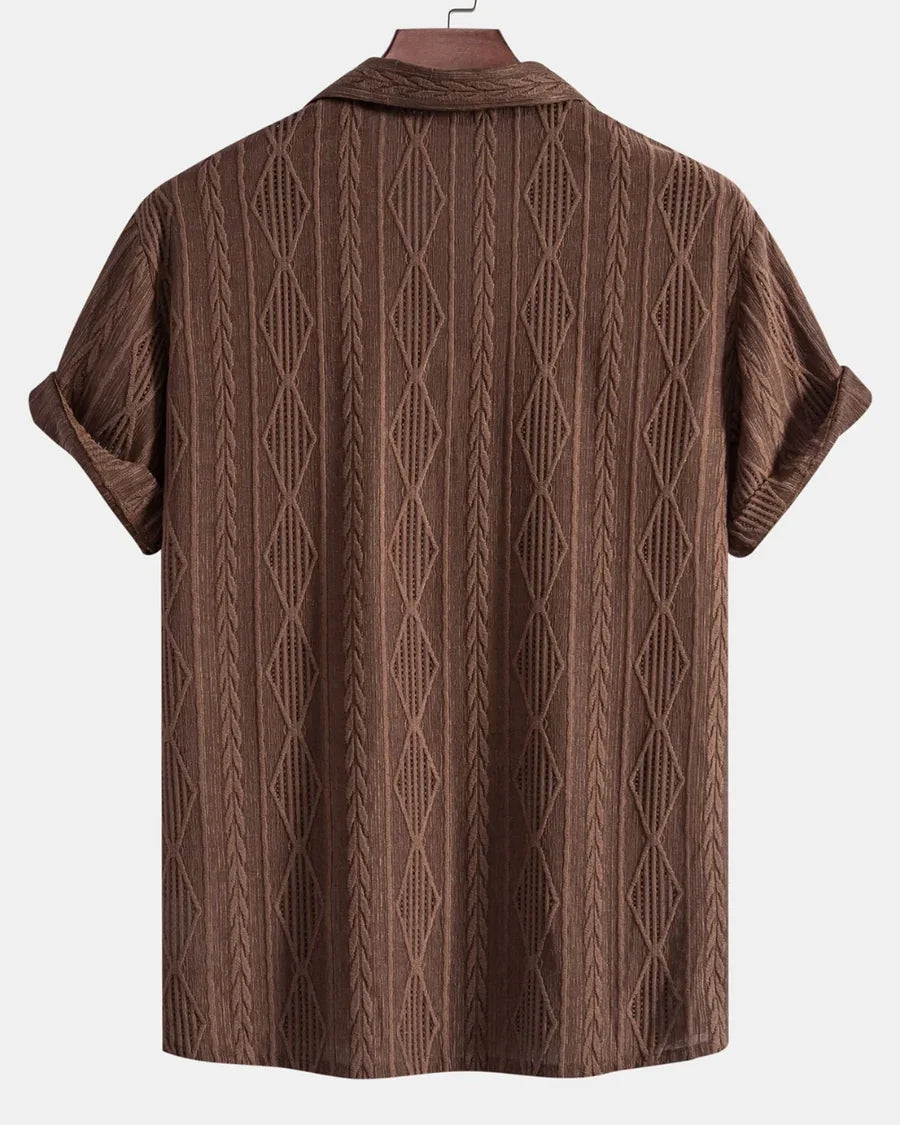 The Greenwich Men's Trendy Short Sleeve Button Up Shirt