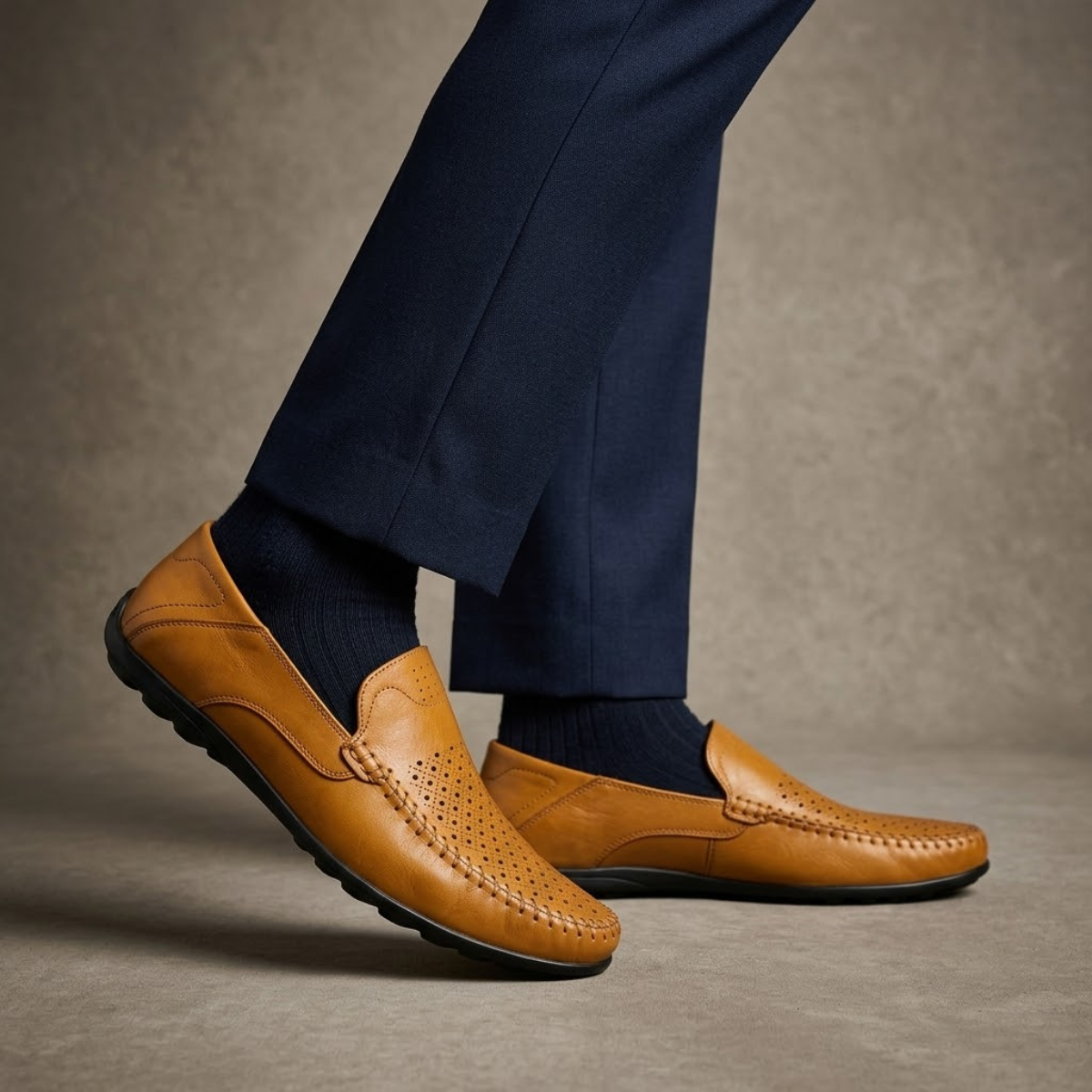 The Palermo Leather Loafers - Breathable Summer Slip On Shoes