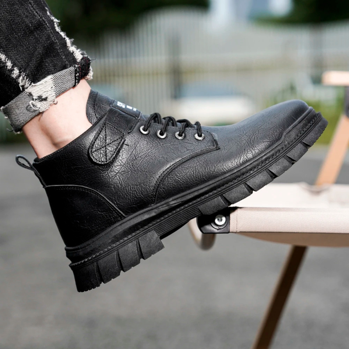 The Brookhaven Ridge Men’s Leather Rugged Lace Up Outdoor Ankle Boots