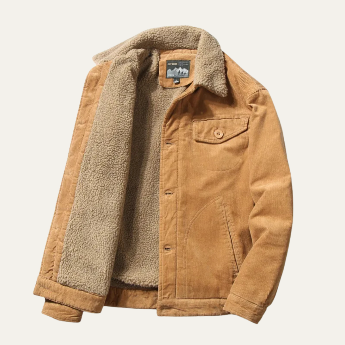 The Montefalco Men’s Vintage Corduroy Winter Turn Down Collar Jacket