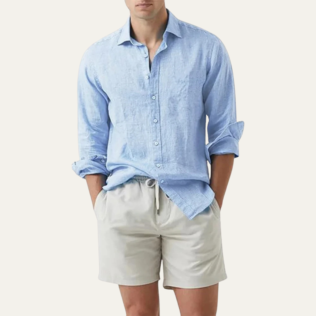 The Soriano Men’s Soft Lightweight Button Up Linen Shirt